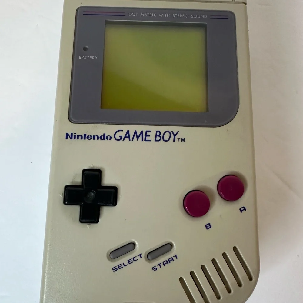 Vintage Nintendo Game Boy Portable Console in Gray with Super Mario Land